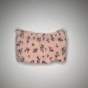 Pink bandeau swimsuit top